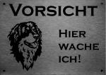 Edelstahl Warnschild Hovawart VORSICHT Hier wache ich!